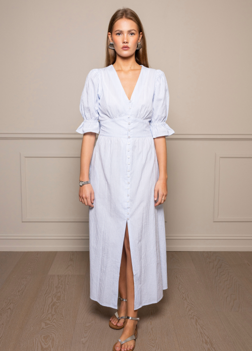Andrea Dress - Blue Seersucker