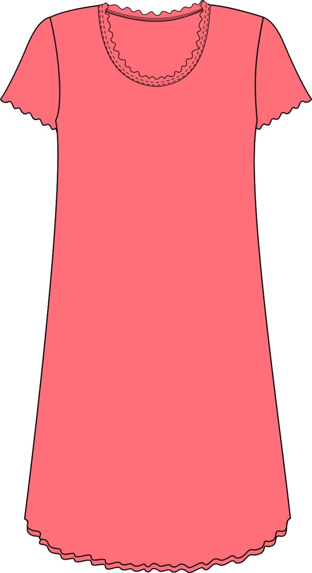 Nattkjole Bambus 69501 Coral