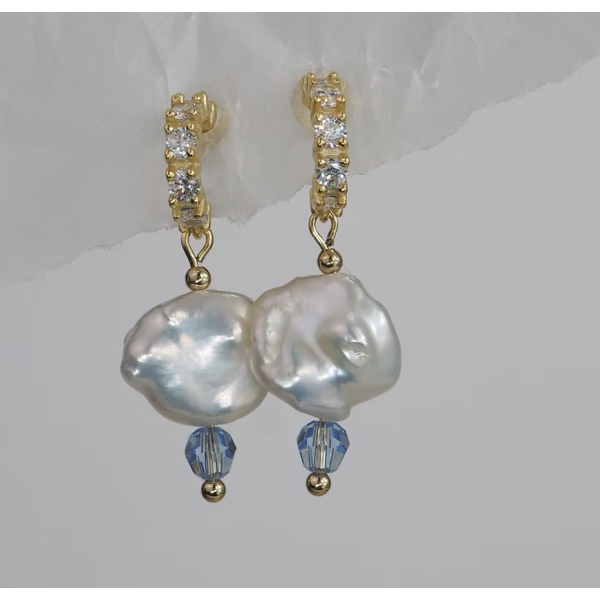 Coin Pearl Hoop