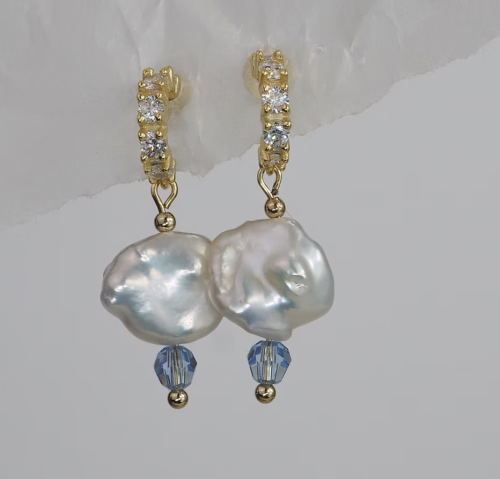Coin Pearl Hoop