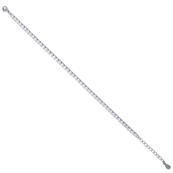 Sølv tennis armbånd med zirkonia 3mm