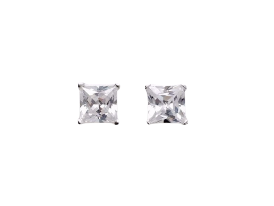 Sølv ørestikk m. 5x5mm zirkonia 