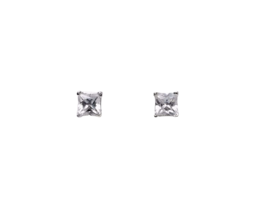 Sølv ørestikk m. 3x3mm zirkonia 