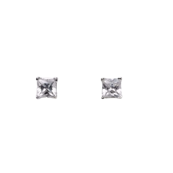 Sølv ørestikk m. 3x3mm zirkonia 