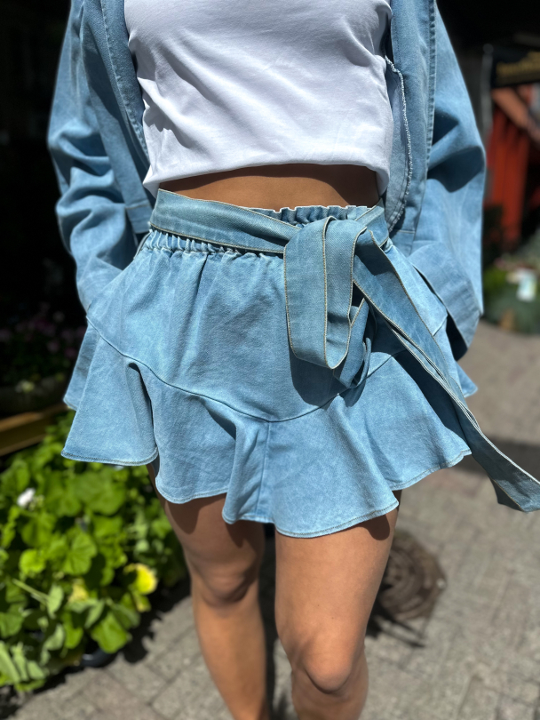 Denim Skirt Shorts  - Image 1