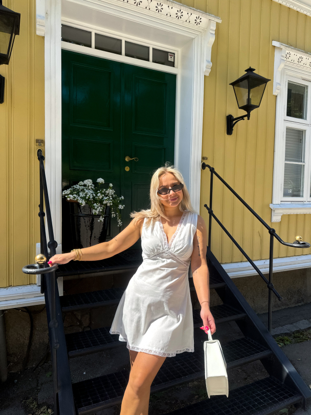 Denise Mini Dress - White - Image 4