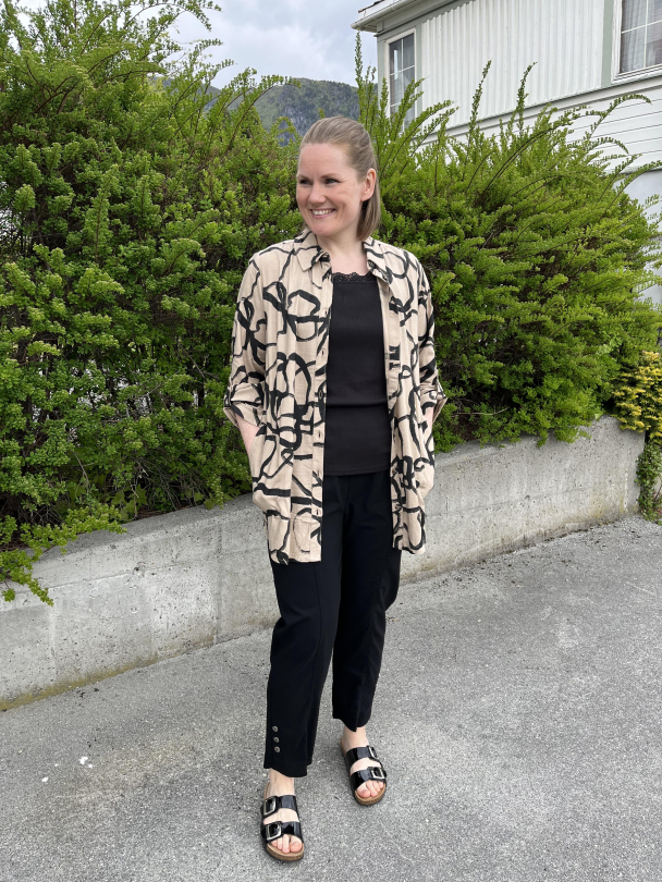 Skjorte 218549 Beige/Svart - Image 1