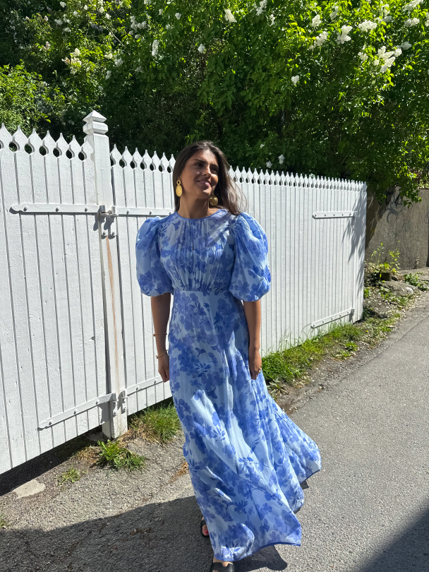 Chiffon Maxi Dress - Skye Blue  - Image 4