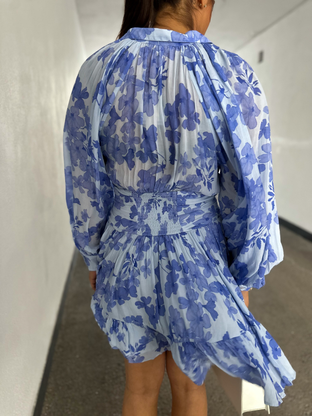 Chiffon Mini Dress - Skye Blue  - Image 2
