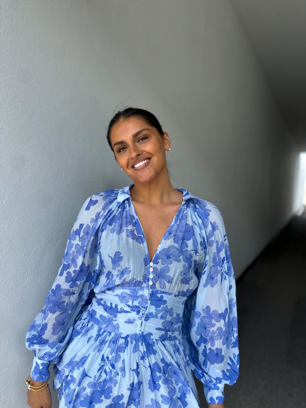 Chiffon Mini Dress - Skye Blue  - Image 3