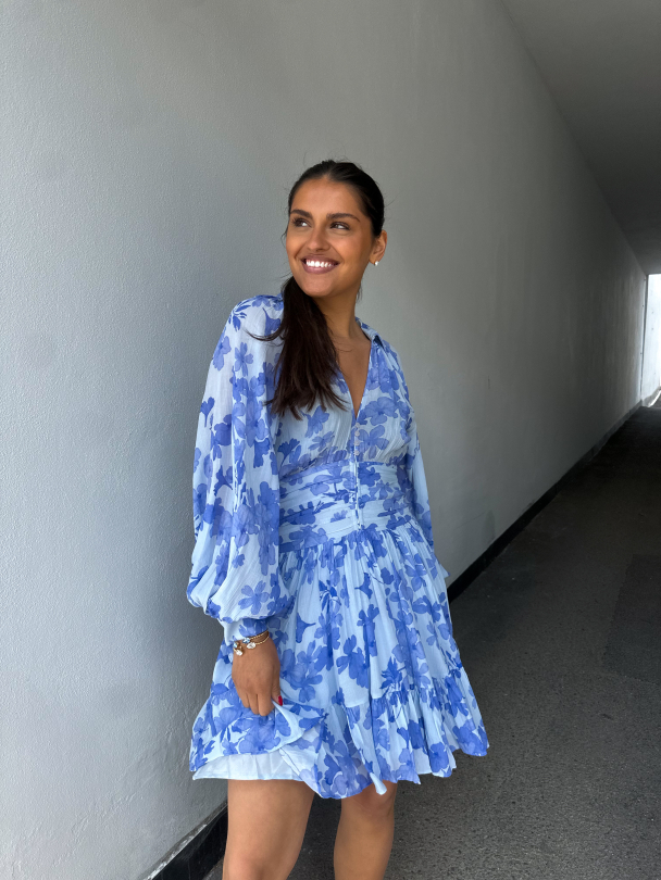 Chiffon Mini Dress - Skye Blue  - Image 5