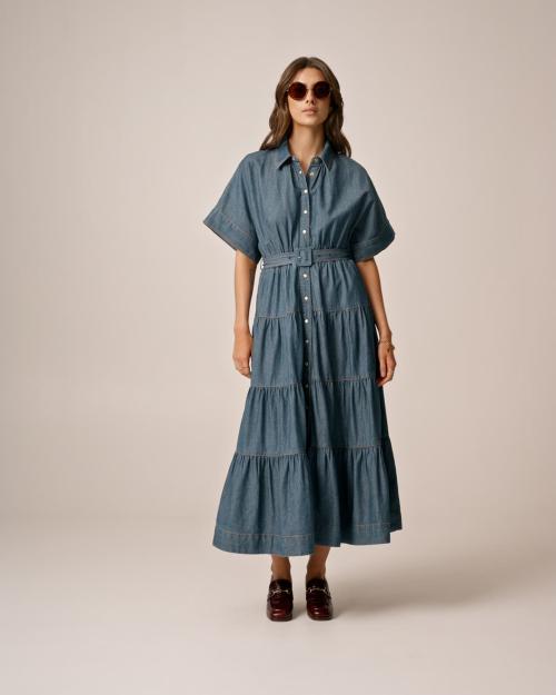 Denim Shirt Dress - French Blue