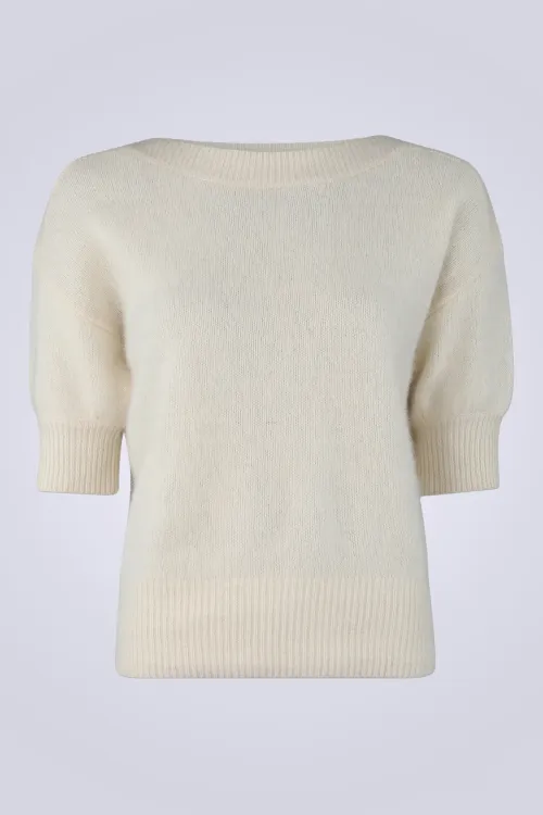Moi Off White Sweater           |           Moi Off White Sweater fra Six Àmes