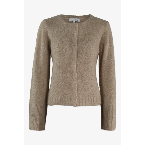 Duna Beige Mélange Cardigan             |          Duna Beige Mélange fra Six Ámes 