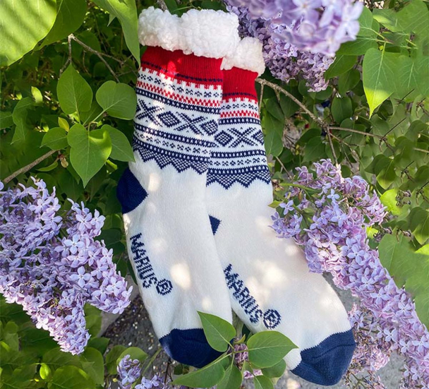 Kosesokker, MARIUS®, hvit/blå/rød  - Image 3