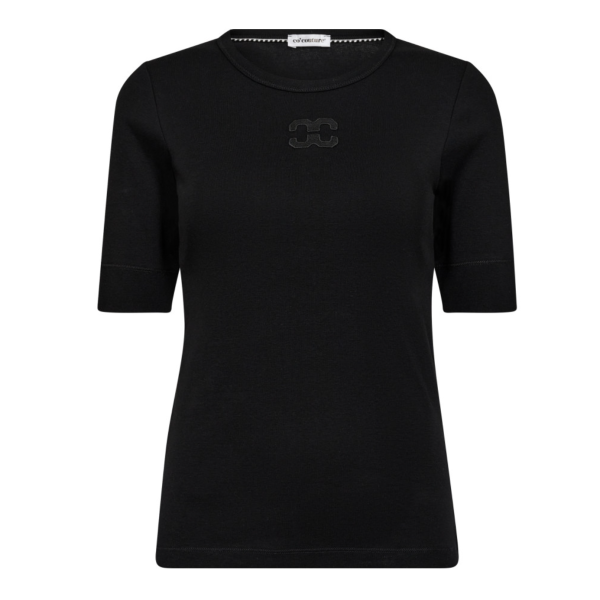 Granny Embroidery Black SS Tee  |  Granny Embroidery Black SS Tee fra Co´Couture