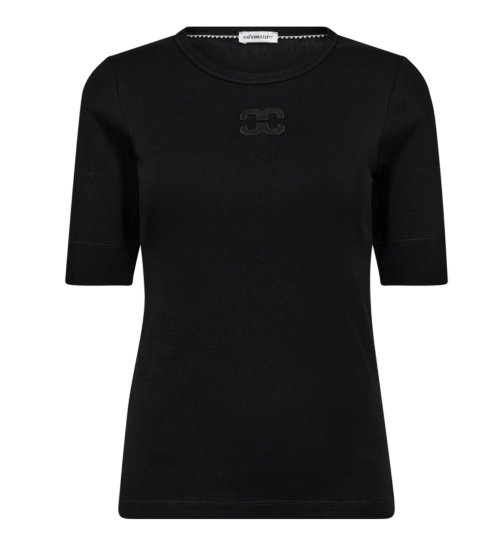 Granny Embroidery Black SS Tee  |  Granny Embroidery Black SS Tee fra Co´Couture