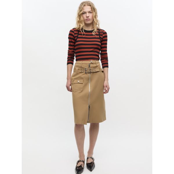 Heavy Cotton Tailoring Midi Skirt
