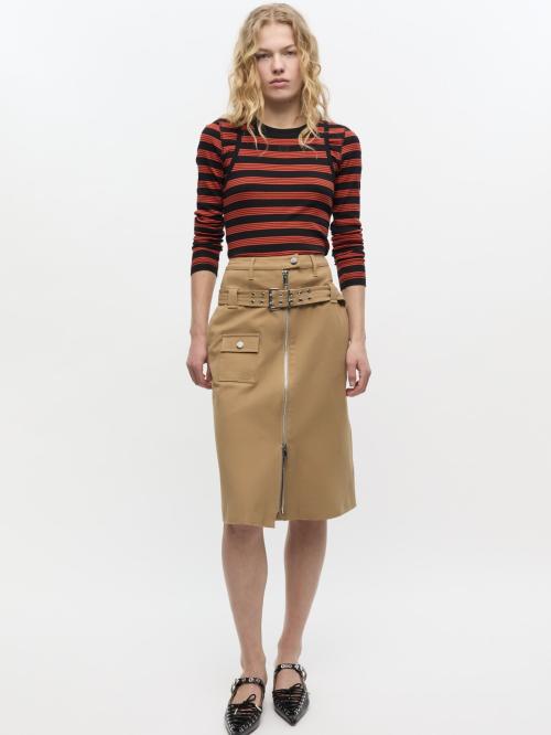 Heavy Cotton Tailoring Midi Skirt