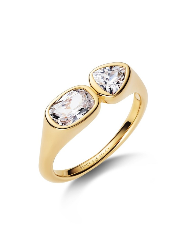 You & Me Signet Ring Goldplated Silver - Image 2