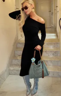 Zoe strikkekjole Sort