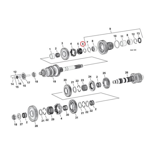 Retaining ring, mainshaft transmission