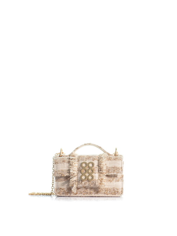 The Petite Basset Tweed Beige/Gold Stripes  - Image 1