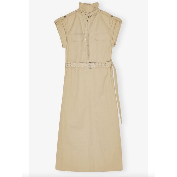 Classic Summer Suiting Cowl Neck Long Dress