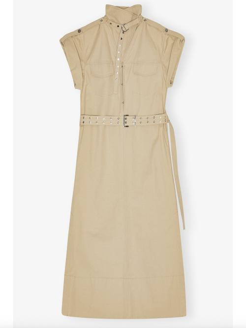 Classic Summer Suiting Cowl Neck Long Dress