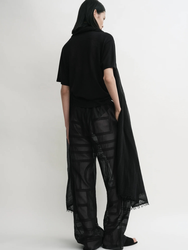 Monogram Crochet Pj Bottoms Black - Image 3