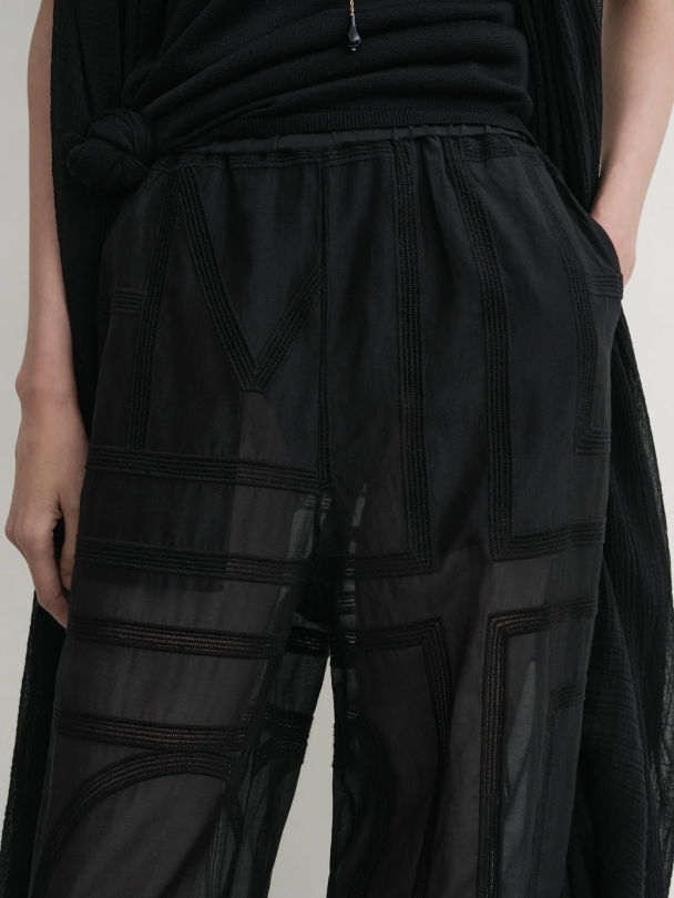 Monogram Crochet Pj Bottoms Black - Image 6