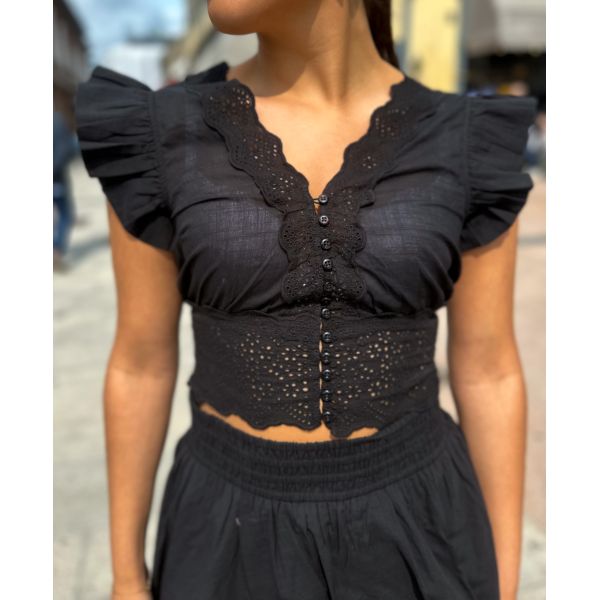 Cotton Slub Top - Black