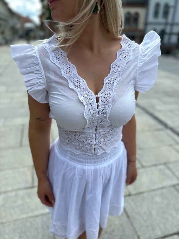 Cotton Slub Top - White  - Image 1
