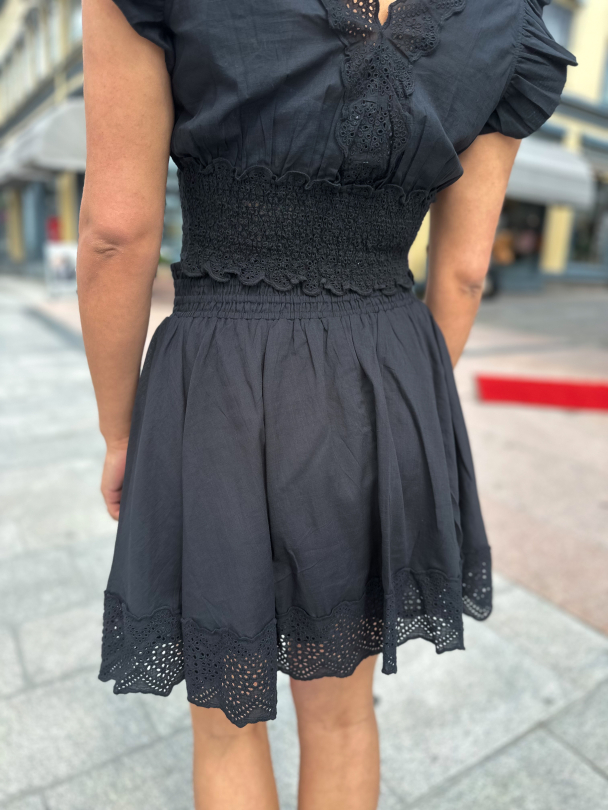 Cotton Slub Mini Skirt - Black  - Image 2