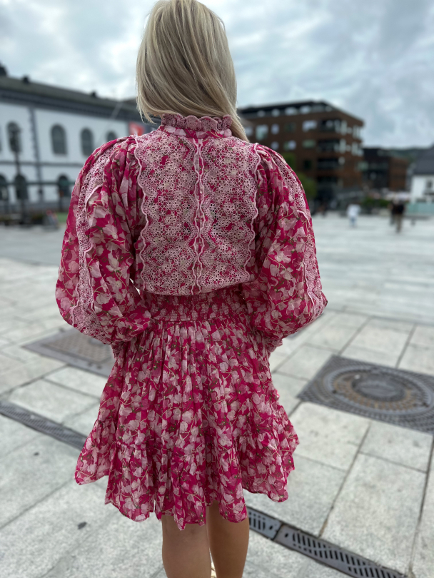 Cotton Slub Mini Dress - Poppy Meadow  - Image 2