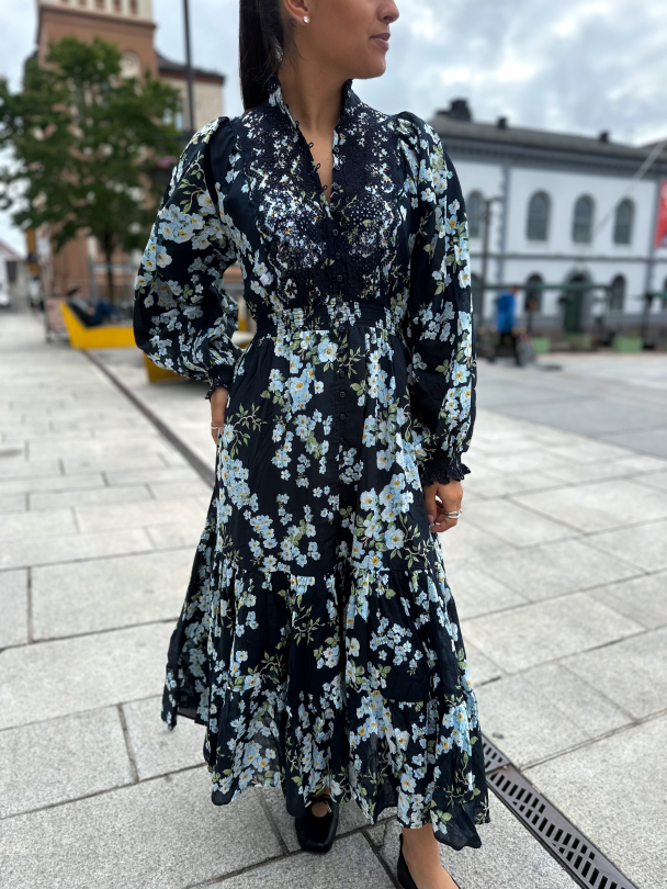 Cotton Slub Midi Dress - Cherry Blossom - Image 1