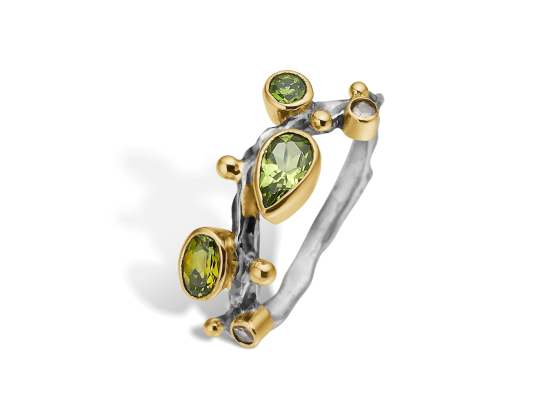 Ring Grace Single Petite Green Polished