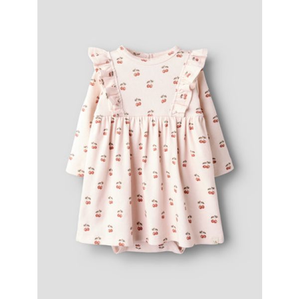 Kjole med body, Silver Peony Cherry - Lil' Atelier