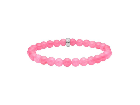 Armbånd på strikk med rosa svampkvarts