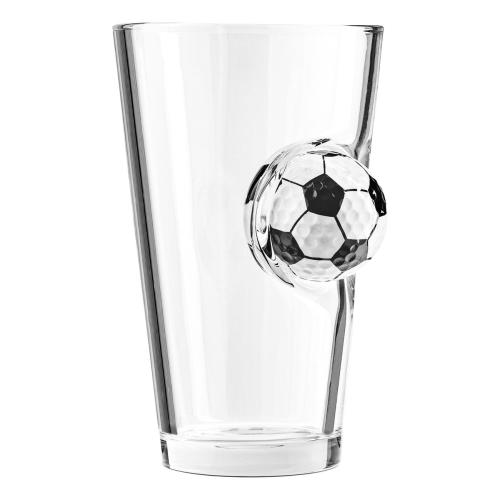 Ølglass med Fotball