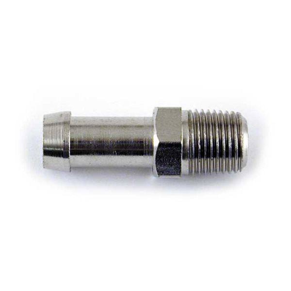 Oil line fitting, straight. 