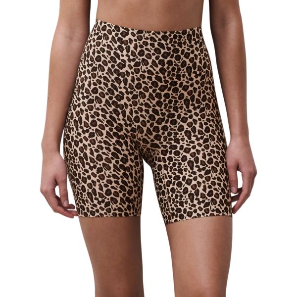 Soft stretch, high waist mid-thigh short panty, Dyreprint
