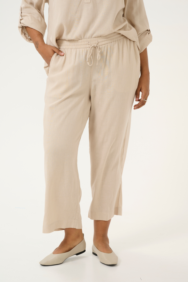 Kaffe Curve Mille ankelbukse i linblanding - Image 3