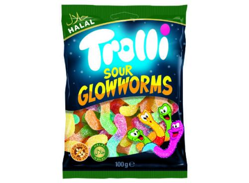 Trolli Halal Sour Glowworms 100g