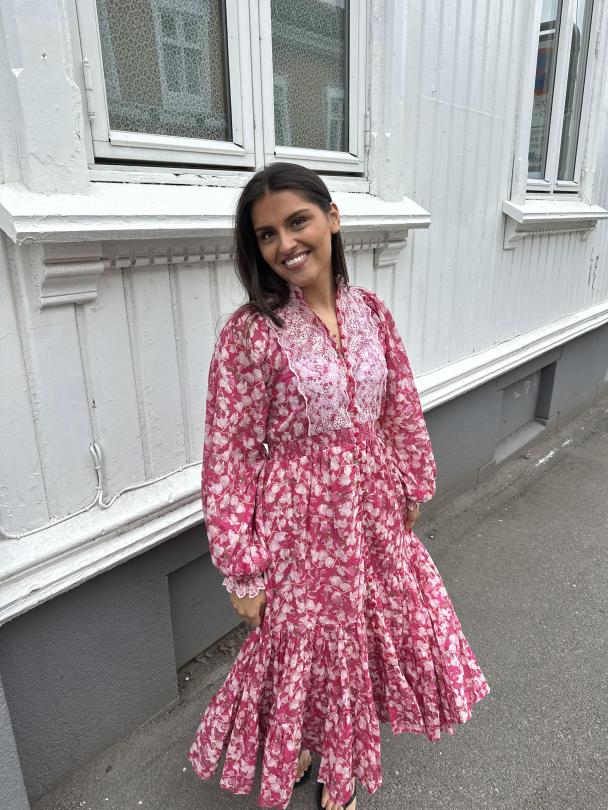 Cotton Slub Midi Dress - Poppy Meadow  - Image 2