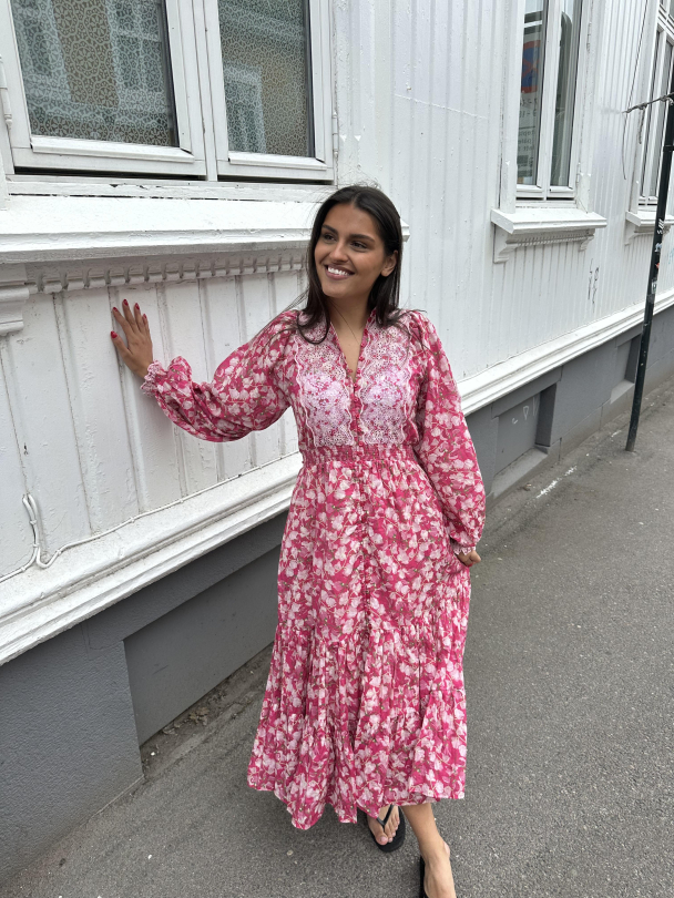 Cotton Slub Midi Dress - Poppy Meadow  - Image 3