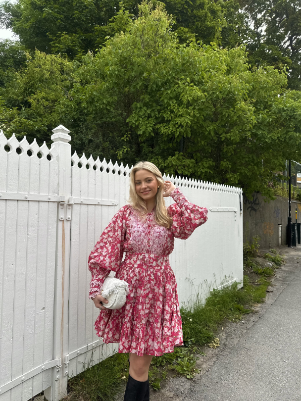 Cotton Slub Mini Dress - Poppy Meadow  - Image 3