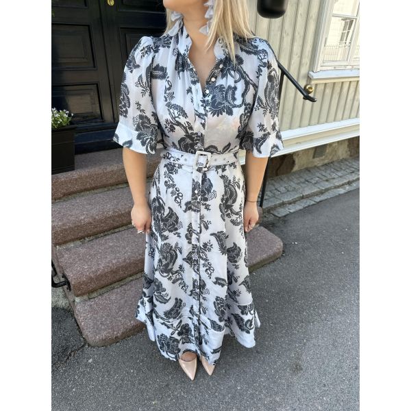 Organza Midi Dress - Blue Bouquet 