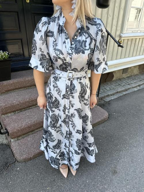 Organza Midi Dress - Blue Bouquet 