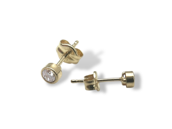 Gull m. cubic zirkonia - 3mm